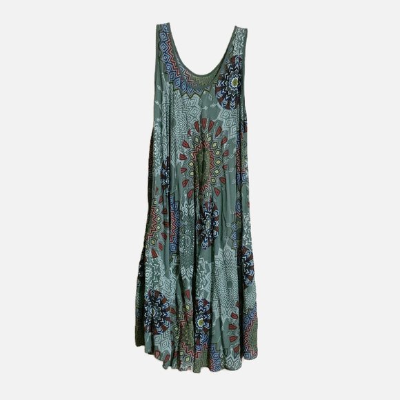 Pronto Moda Dresses & Skirts - Pronto Moda Boho Silk Made in Italy Loose Flowing Sleeveless Maxi Dress.
